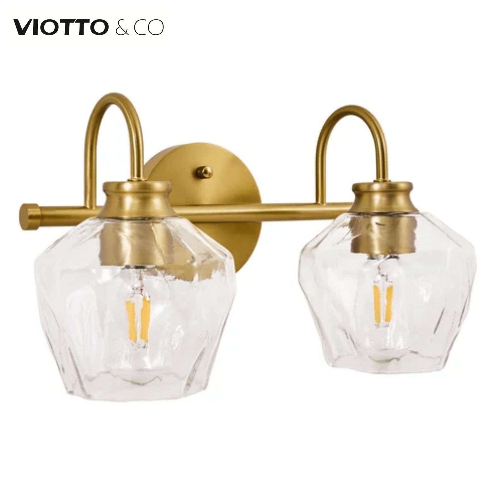 Hammer Glass Shade Gooseneck Bathroom Wall Sconce