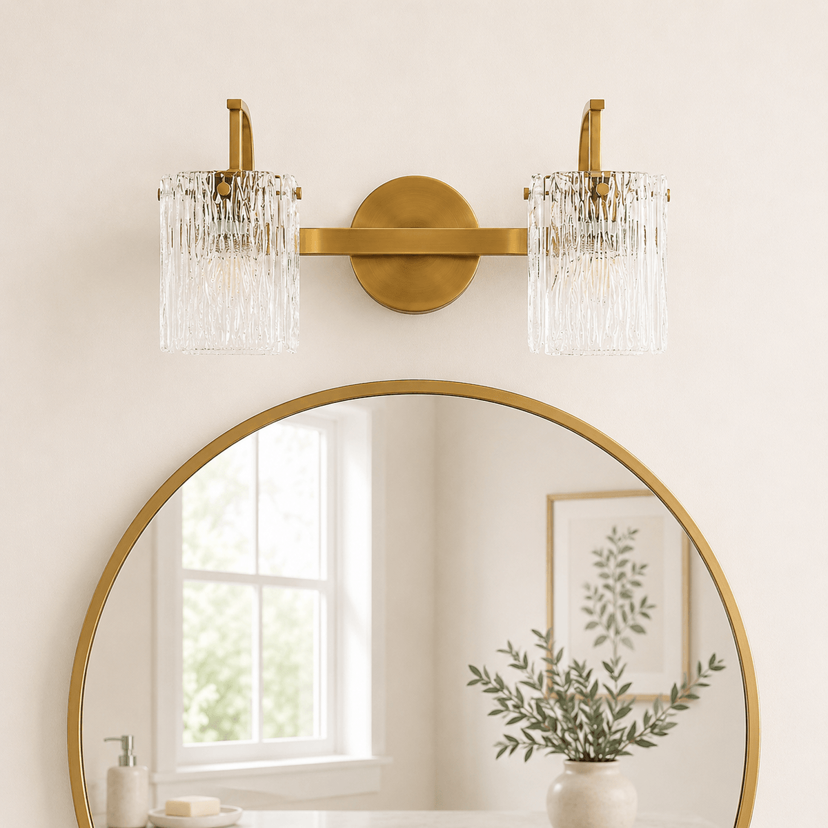 Luxury Textured Glass Shade Bathroom Vanity Light