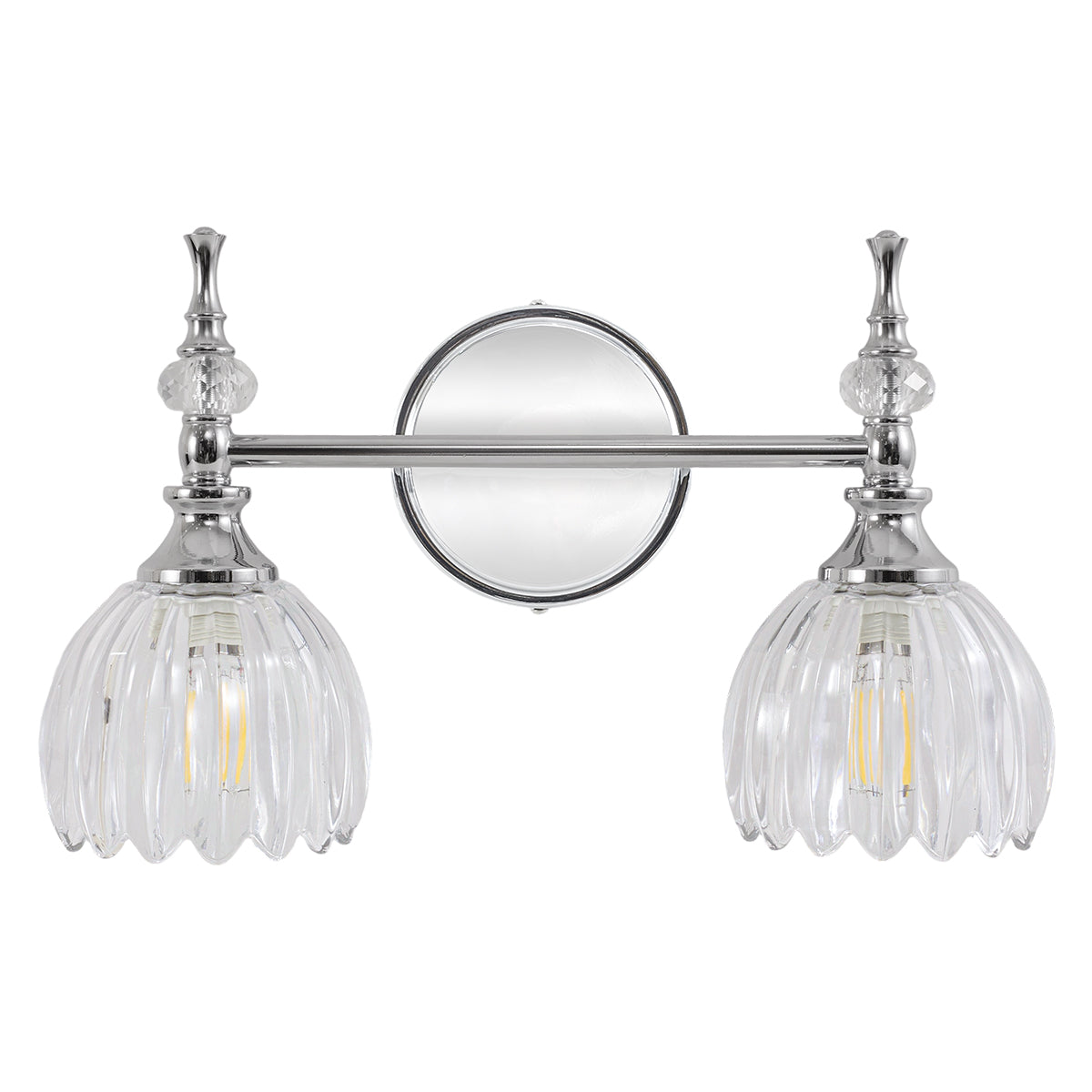 Contemporary Bathroom Vanity Light Fixtures with Tulip Glass Shade Sconces for Bath,Bedroom, Hallway