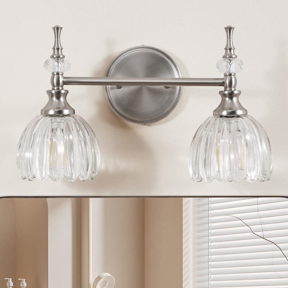 Contemporary Bathroom Vanity Light Fixtures with Tulip Glass Shade Sconces for Bath,Bedroom, Hallway