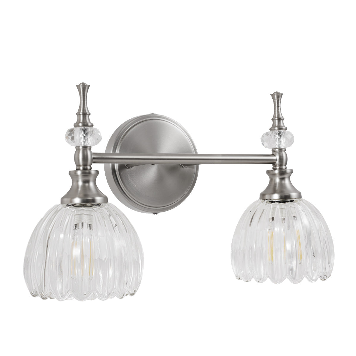 Contemporary Bathroom Vanity Light Fixtures with Tulip Glass Shade Sconces for Bath,Bedroom, Hallway