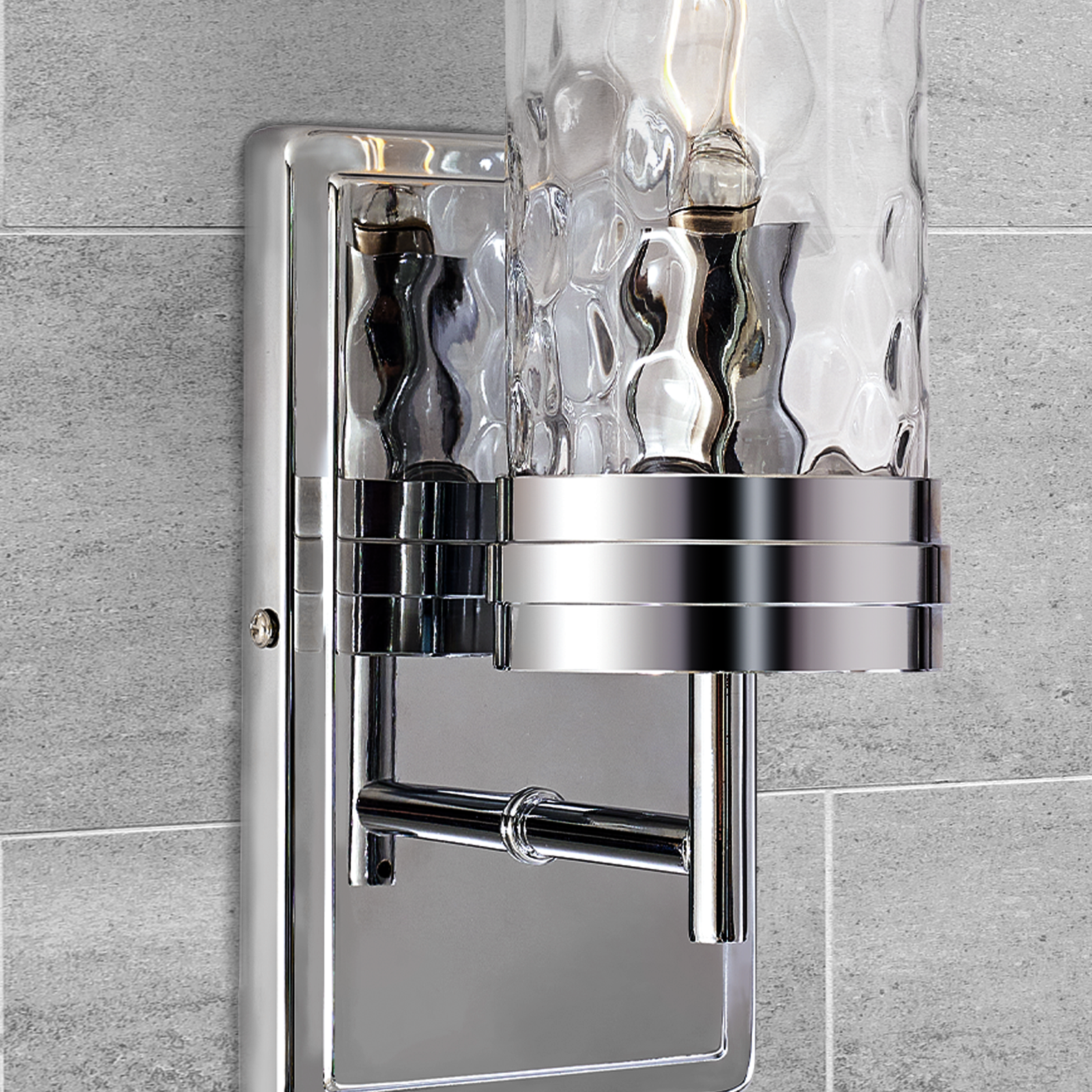 Tube Flow Hammer Glass Shade Bathroom Wall Sconces