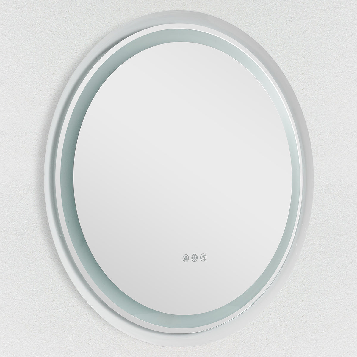 MOON MIRROR Round LED Bathroom Vanity Mirror with Lights,White Framed, Dual Front& Back Lights,Anti-Fog