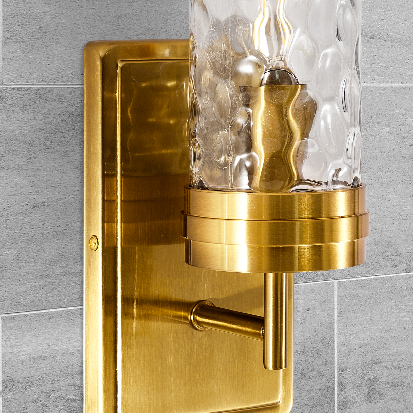 Tube Flow Hammer Glass Shade Bathroom Wall Sconces