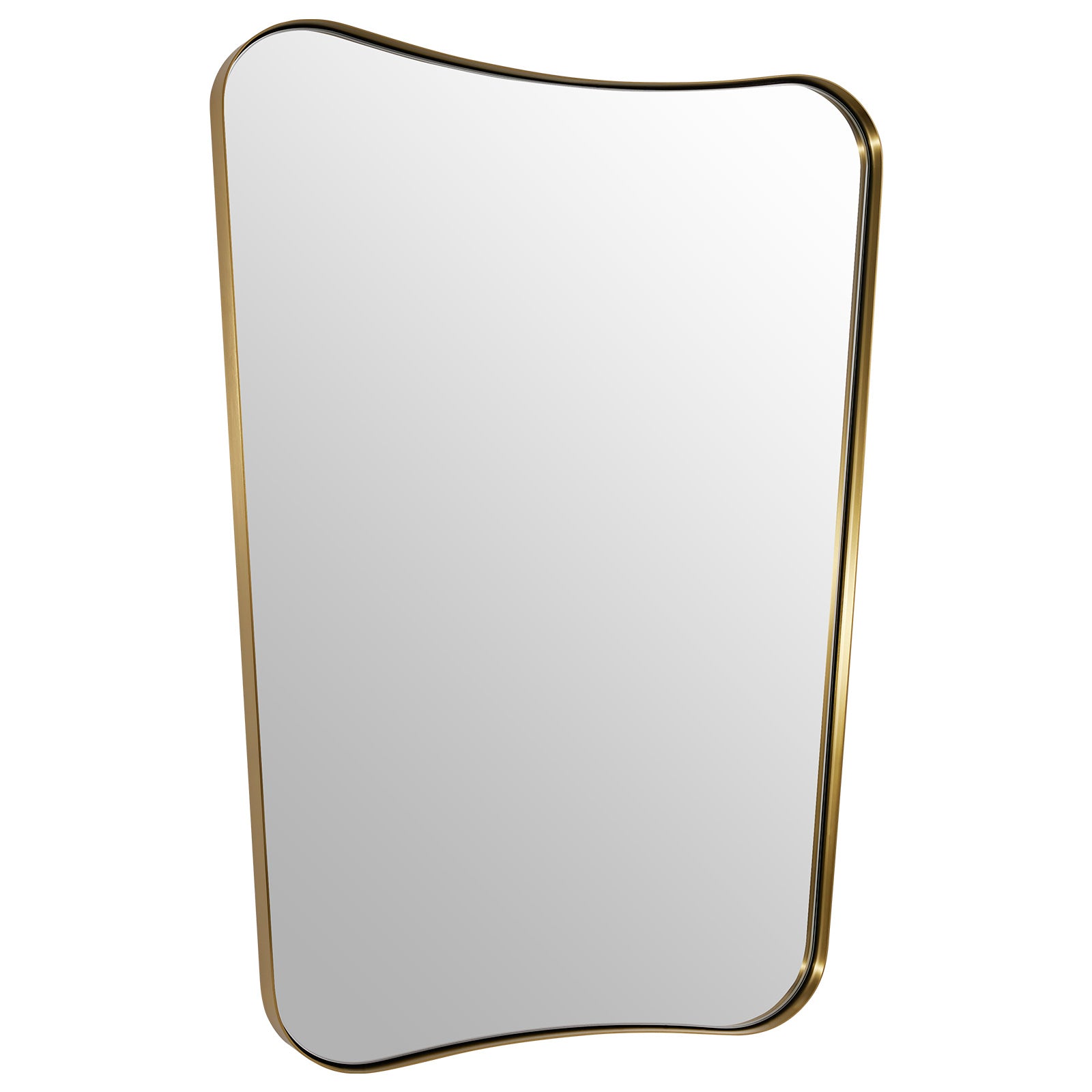 Antique Concave Top Rectangle Scalloped Decor Bathroom Mirror |Stainless Steel Frame