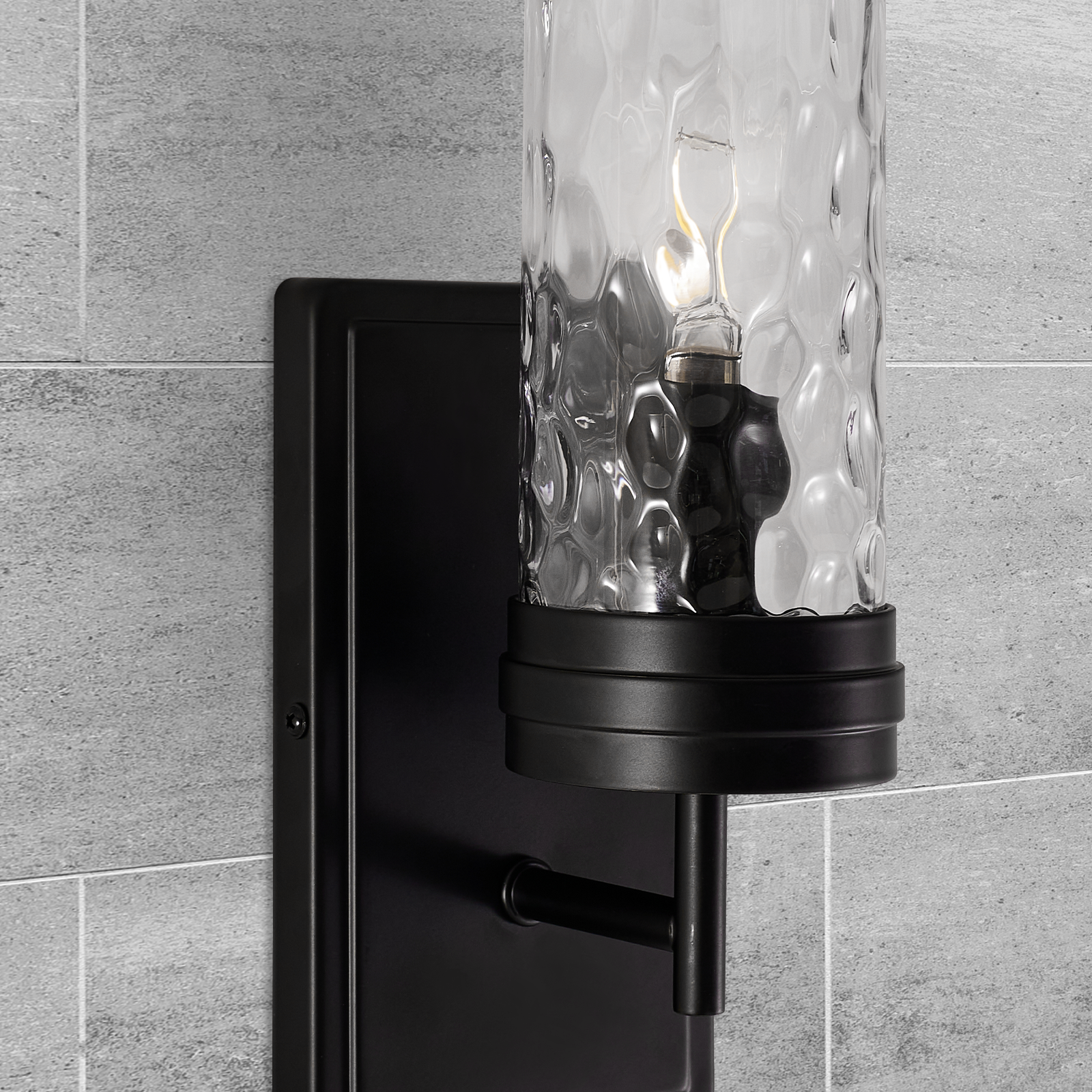 Tube Flow Hammer Glass Shade Bathroom Wall Sconces