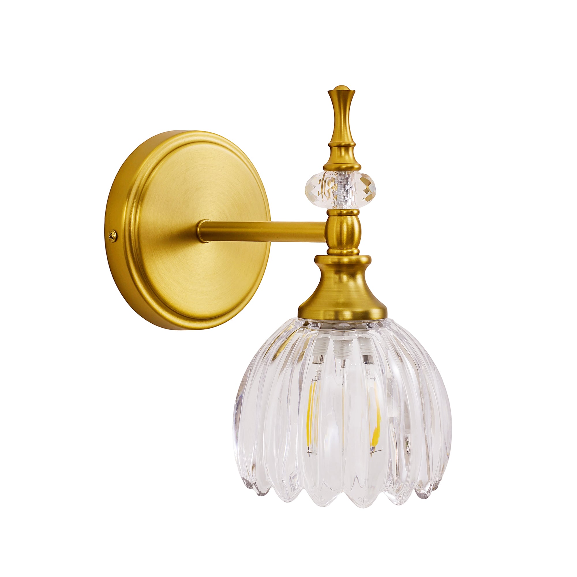 Contemporary Bathroom Vanity Light Fixtures with Tulip Glass Shade Sconces for Bath,Bedroom, Hallway