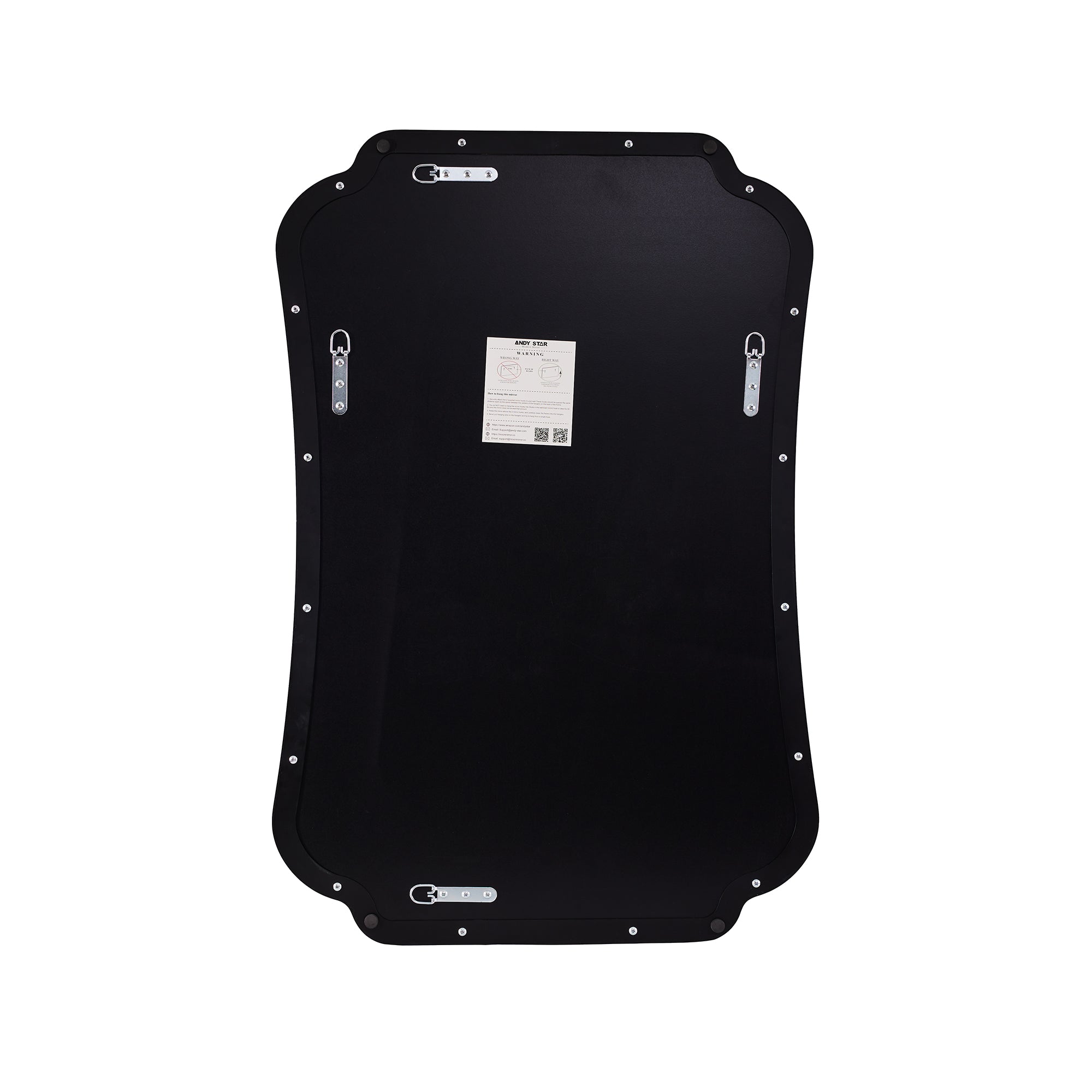 Contemporary Concave Edge Scalloped Bathroom Mirror Decorative | Stainless Steel Frame