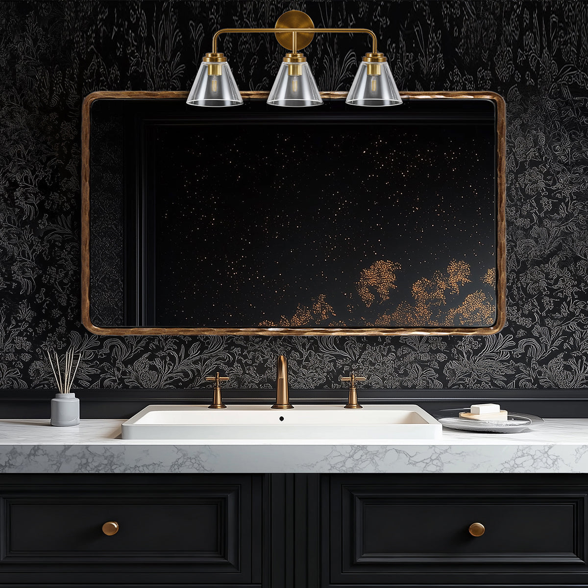 Antique Hand Hammer Frame Forged Iron Rectangle Wall Mirrors Wrought Iron Mirror