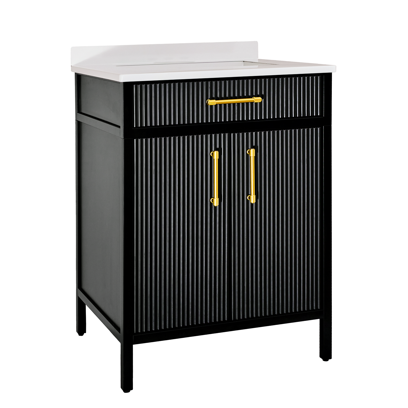 Modern Bathroom Vanities with Sink Combo Wave Bathroom Cabinet with Shelf and Drawer