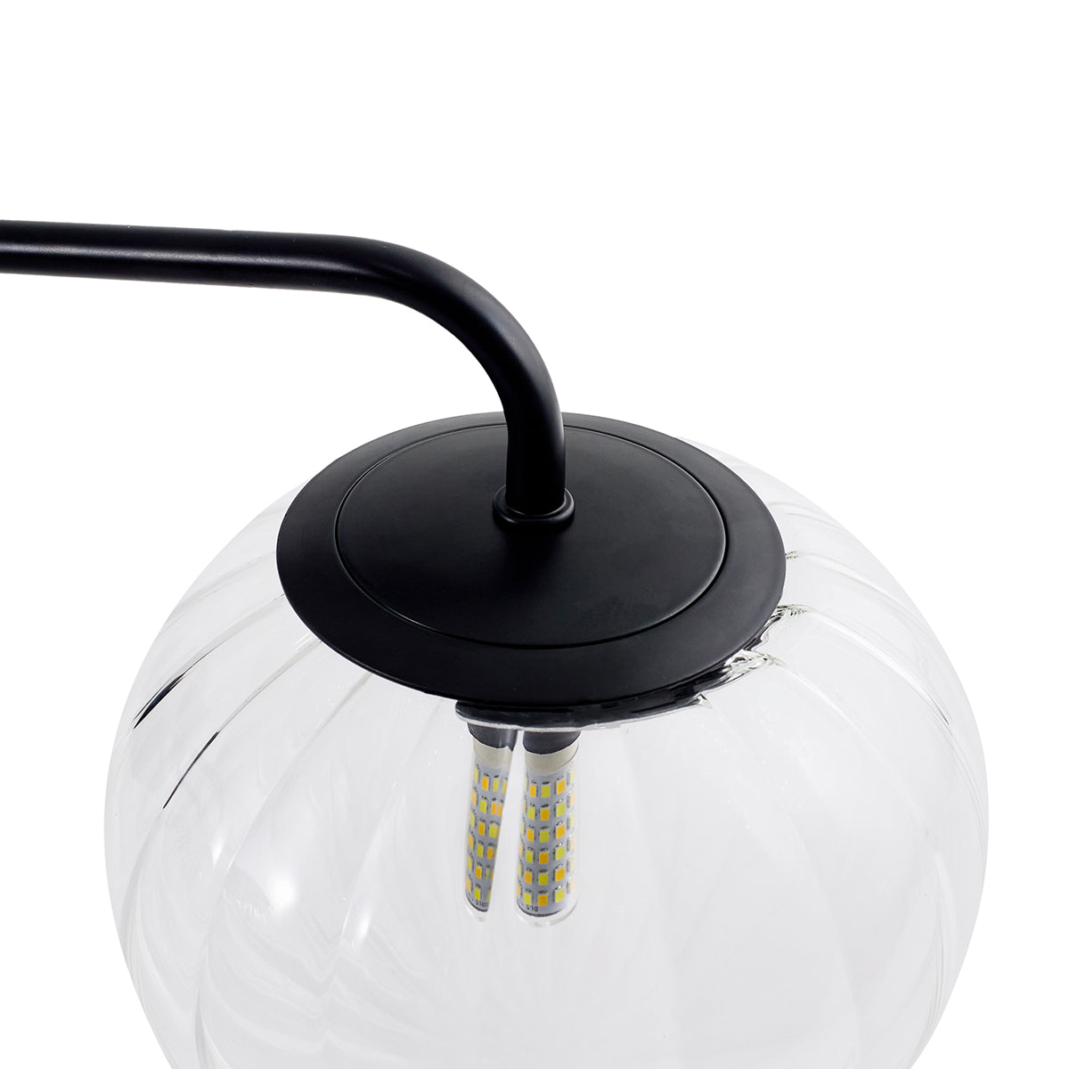 Contemporary Pumpkin Clear Glass Shade Bathroom Vanity Light