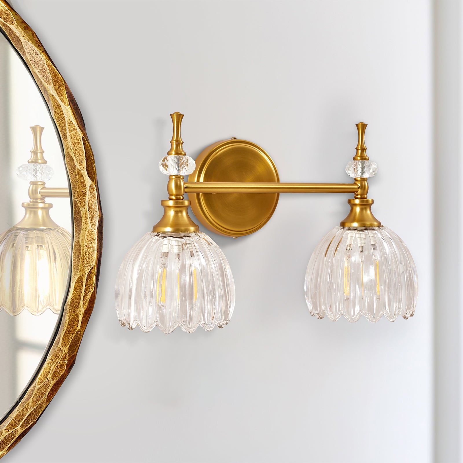 Tulip Glass Shade Bathroom Sconces Vanity Lights