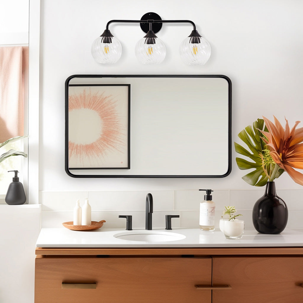 Striped Spiral Glass Globe Shade Wall Sconce Vanity Lights