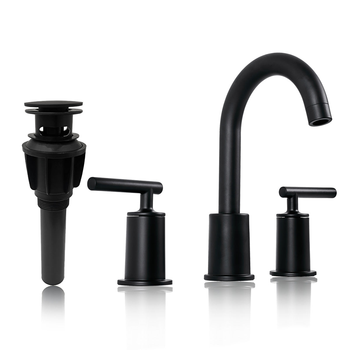 ANDY STAR Bathroom Faucet 3 Hole, 360 Degree Swivel Spout Bathroom Sink Faucet with 2 Level Handle of Hot&Cold Water Control
