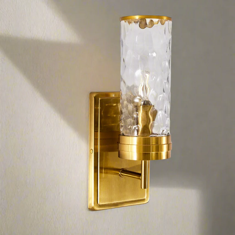 Tube Flow Hammer Glass Shade Bathroom Wall Sconces