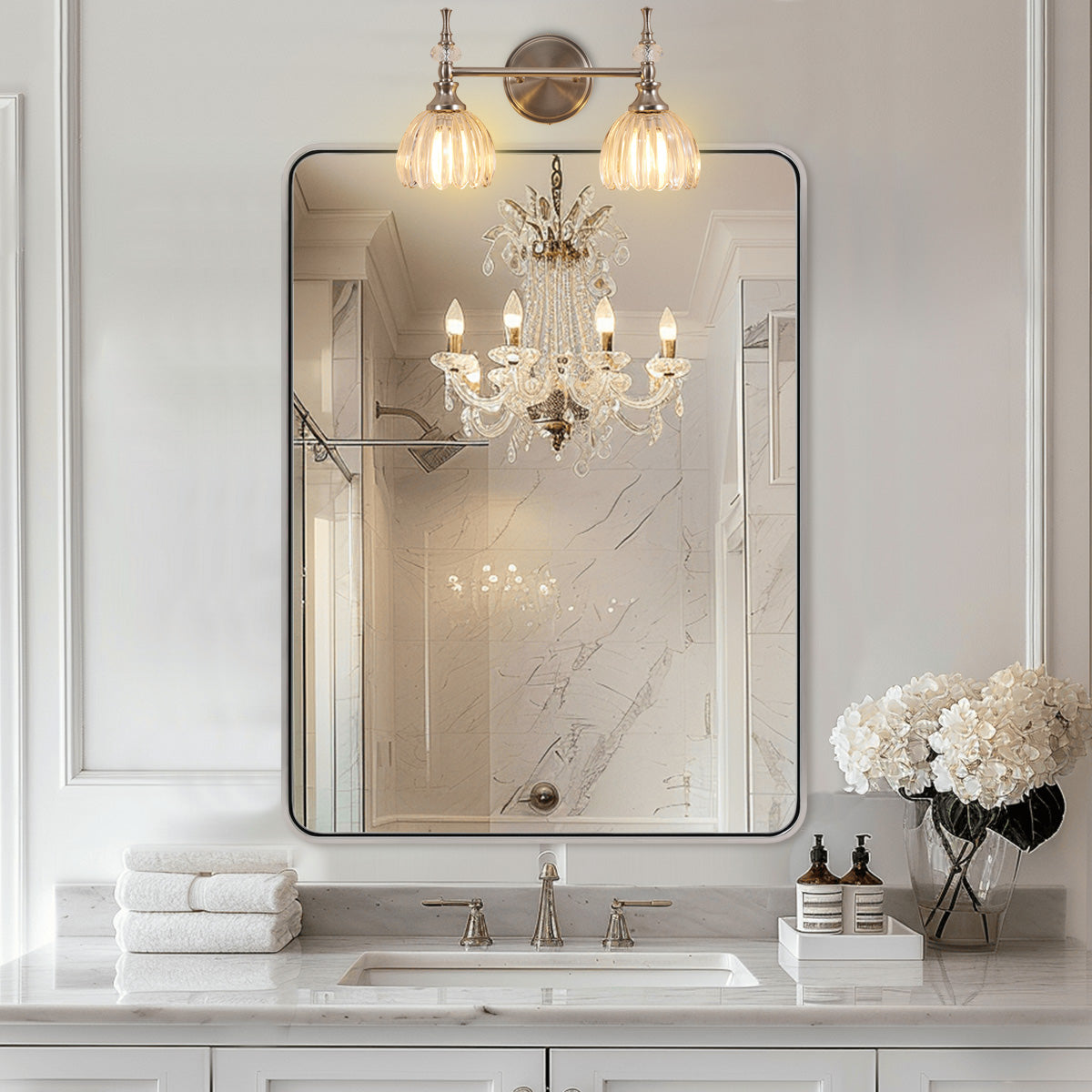 Tulip Glass Shade Bathroom Sconces Vanity Lights