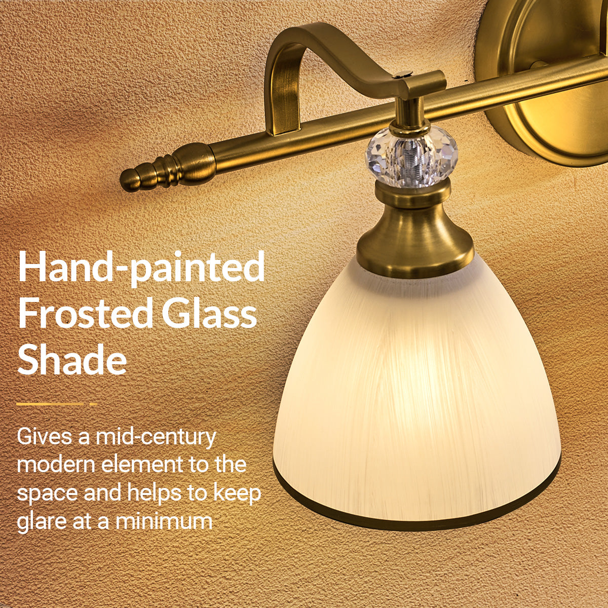 hand-painted frosted glass shade wall sconces