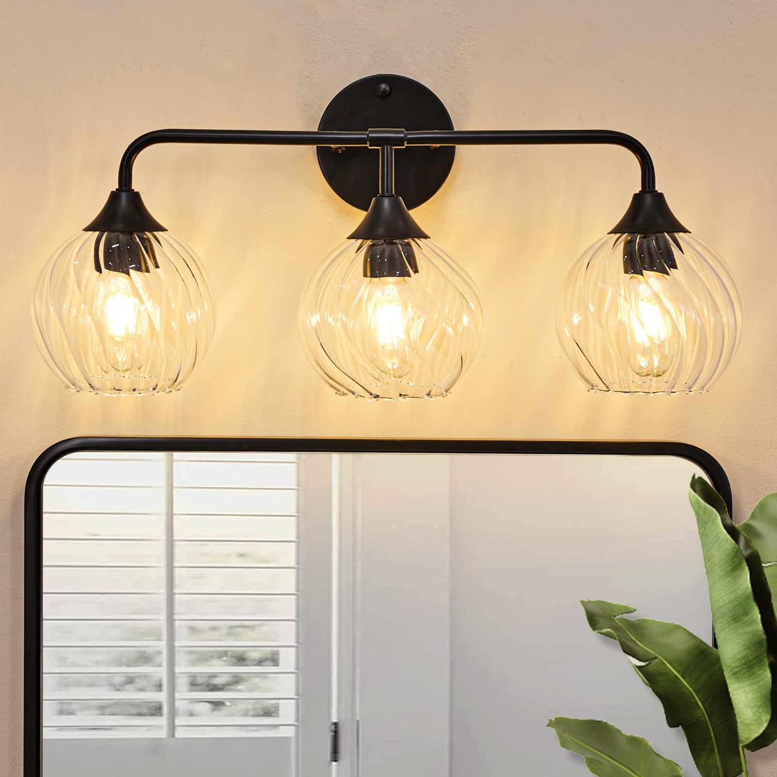 Striped Spiral Glass Globe Shade Wall Sconce Vanity Lights