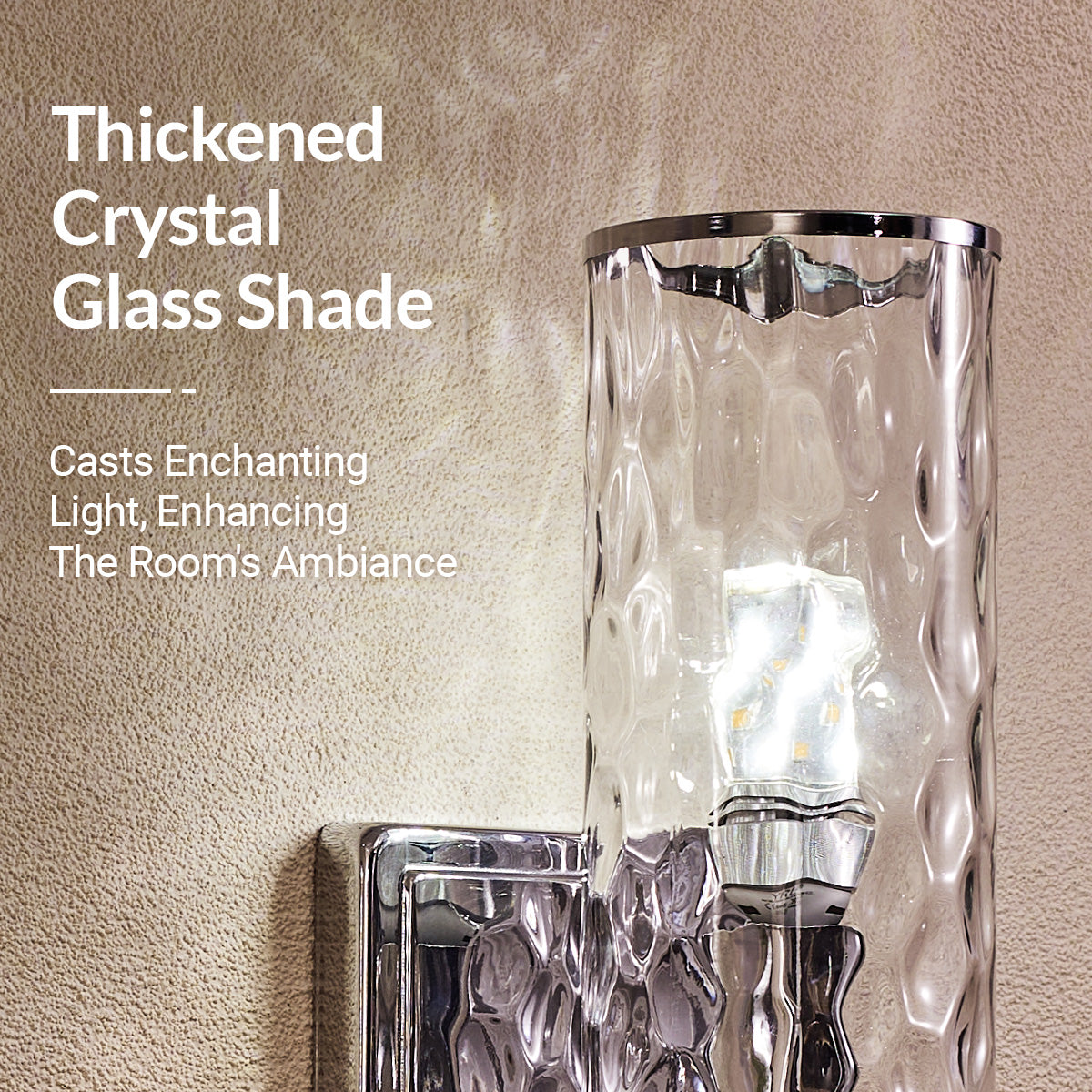 Tube Flow Hammer Glass Shade Bathroom Wall Sconces