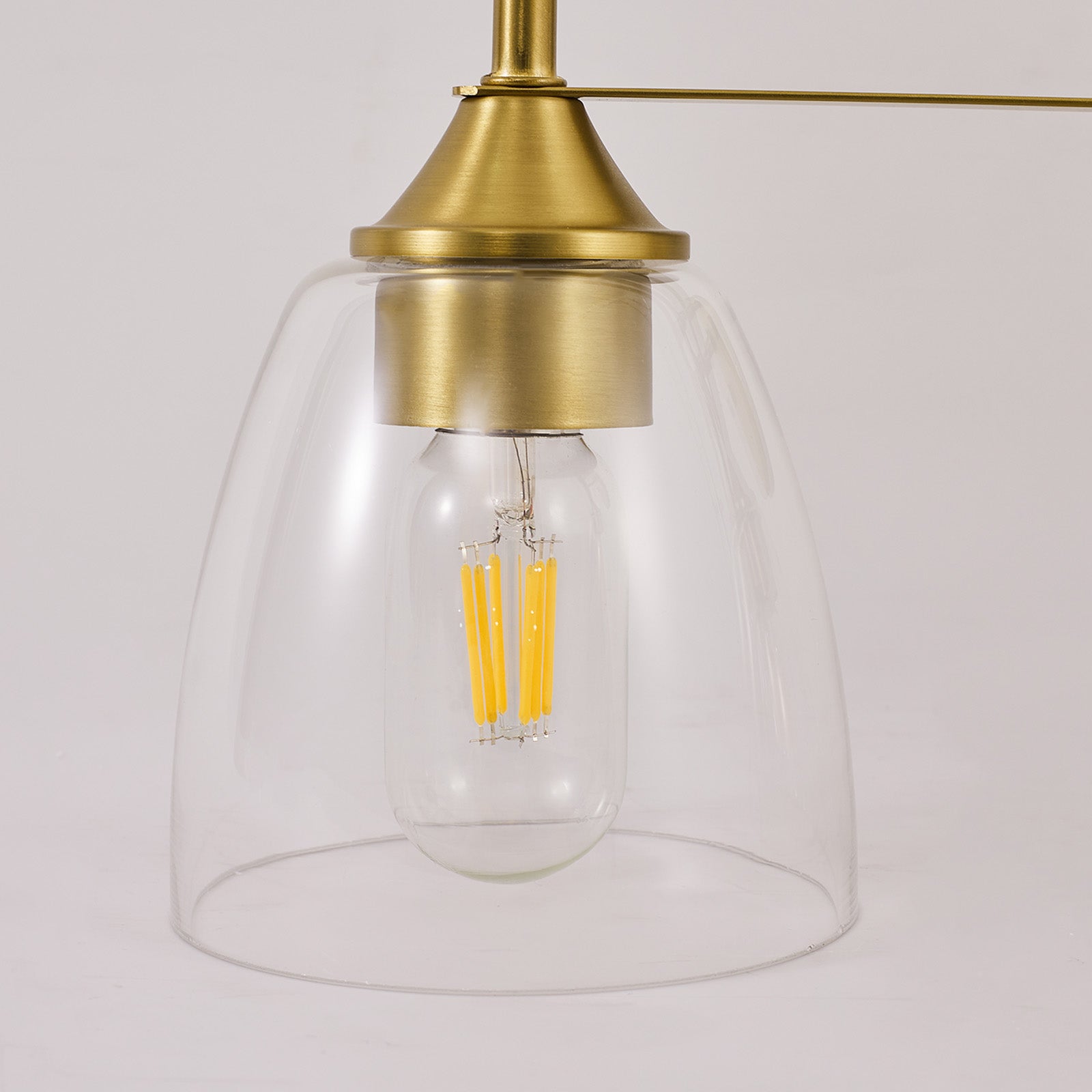 Modern Clear Bell Glass Wall Light Dual-Rail Frame Bathroom Vanity Light