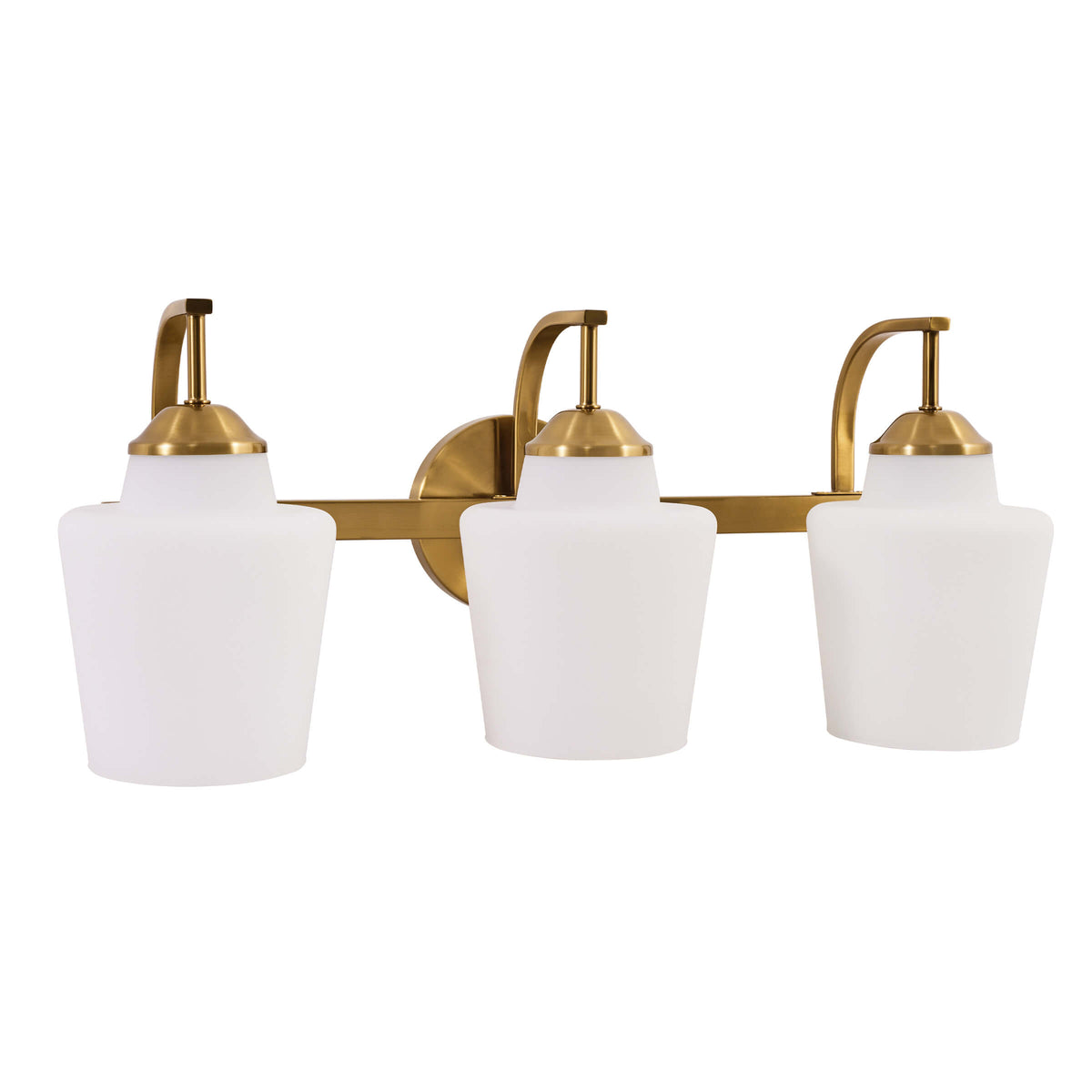 Contemporary Opal Glass Tapered Shade Bathroom Vanity Light