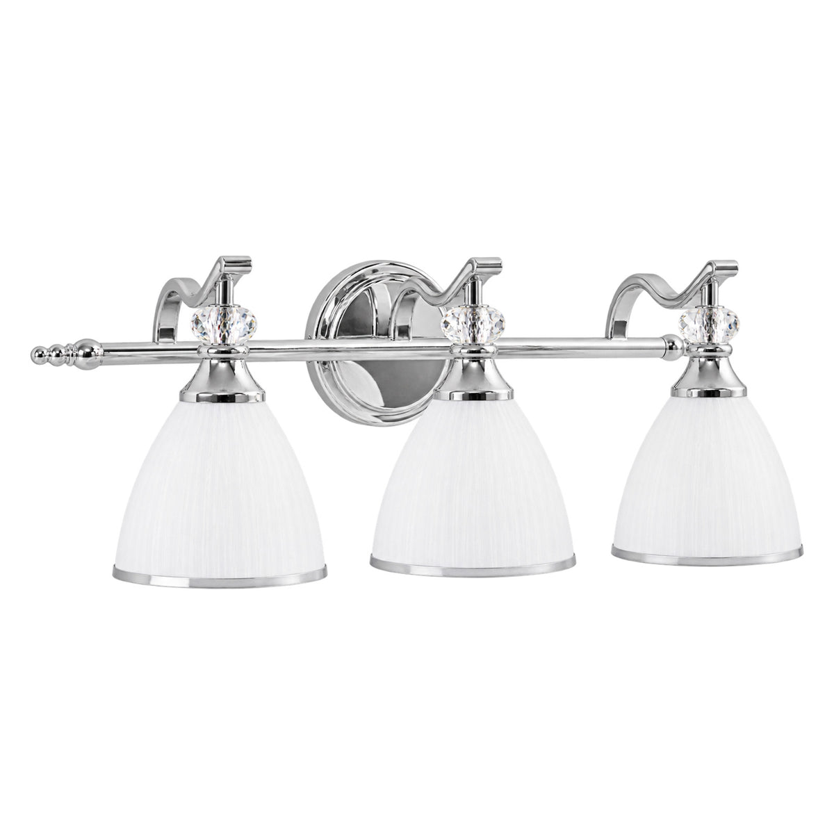 Artistical Metal Crank Frame White Frosted Trumpet Shade Bathroom Sconces