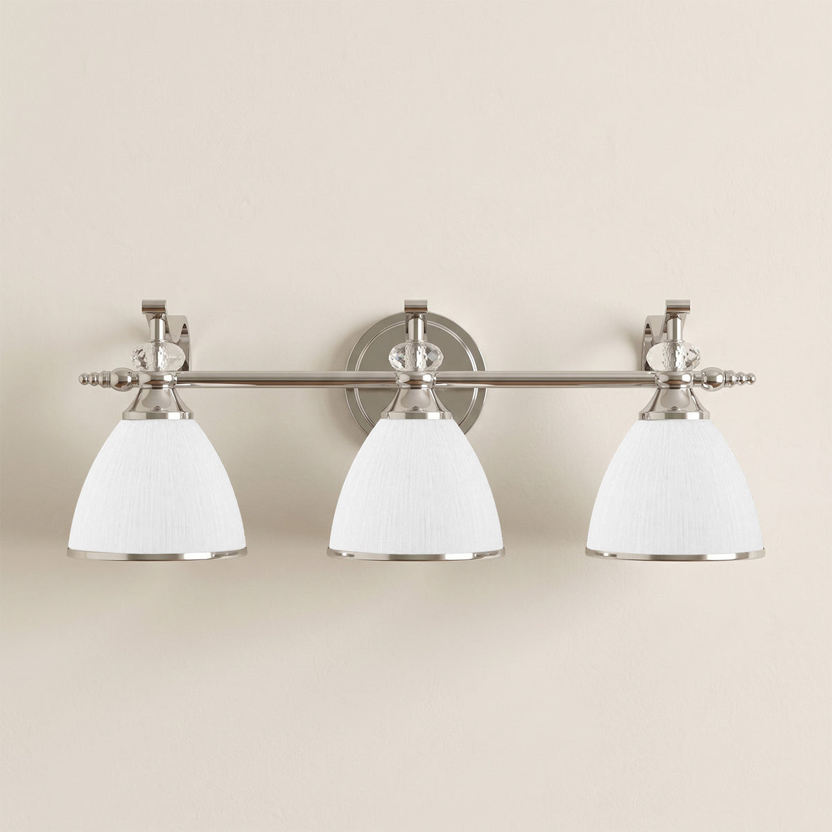 Artistical Metal Crank Frame White Frosted Trumpet Shade Bathroom Sconces