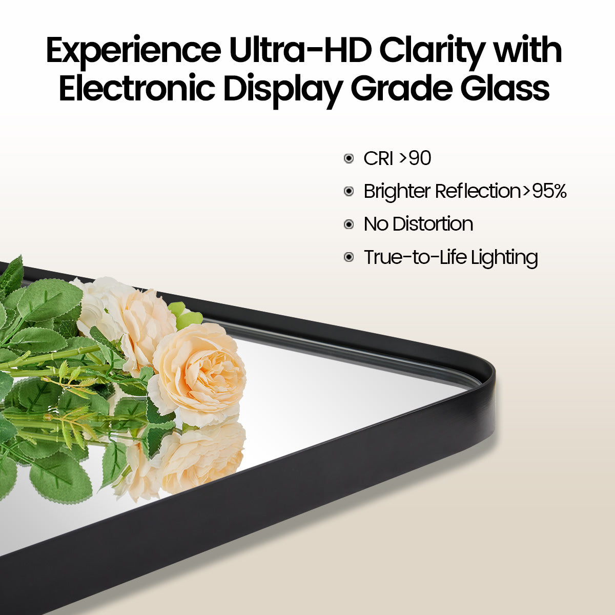 Open Box Like New: Tilting Rectangular Pivot Mirror for Bathroom | Stainless Steel Frame