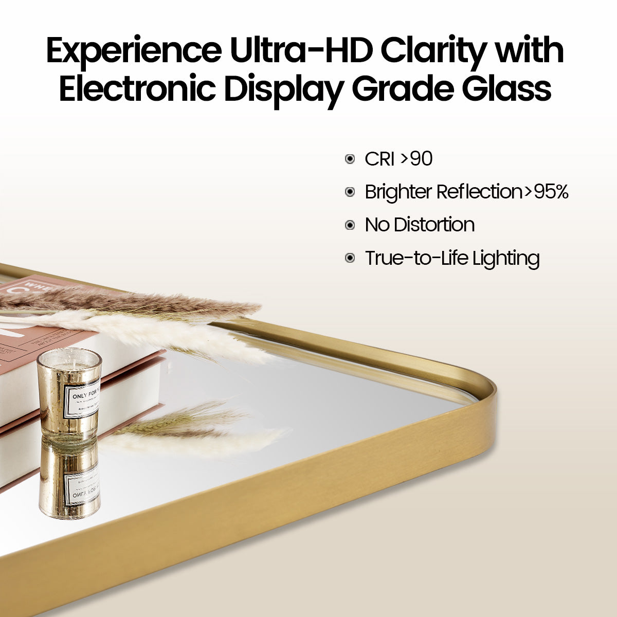 Open Box Like New: Tilting Rectangular Pivot Mirror for Bathroom | Stainless Steel Frame