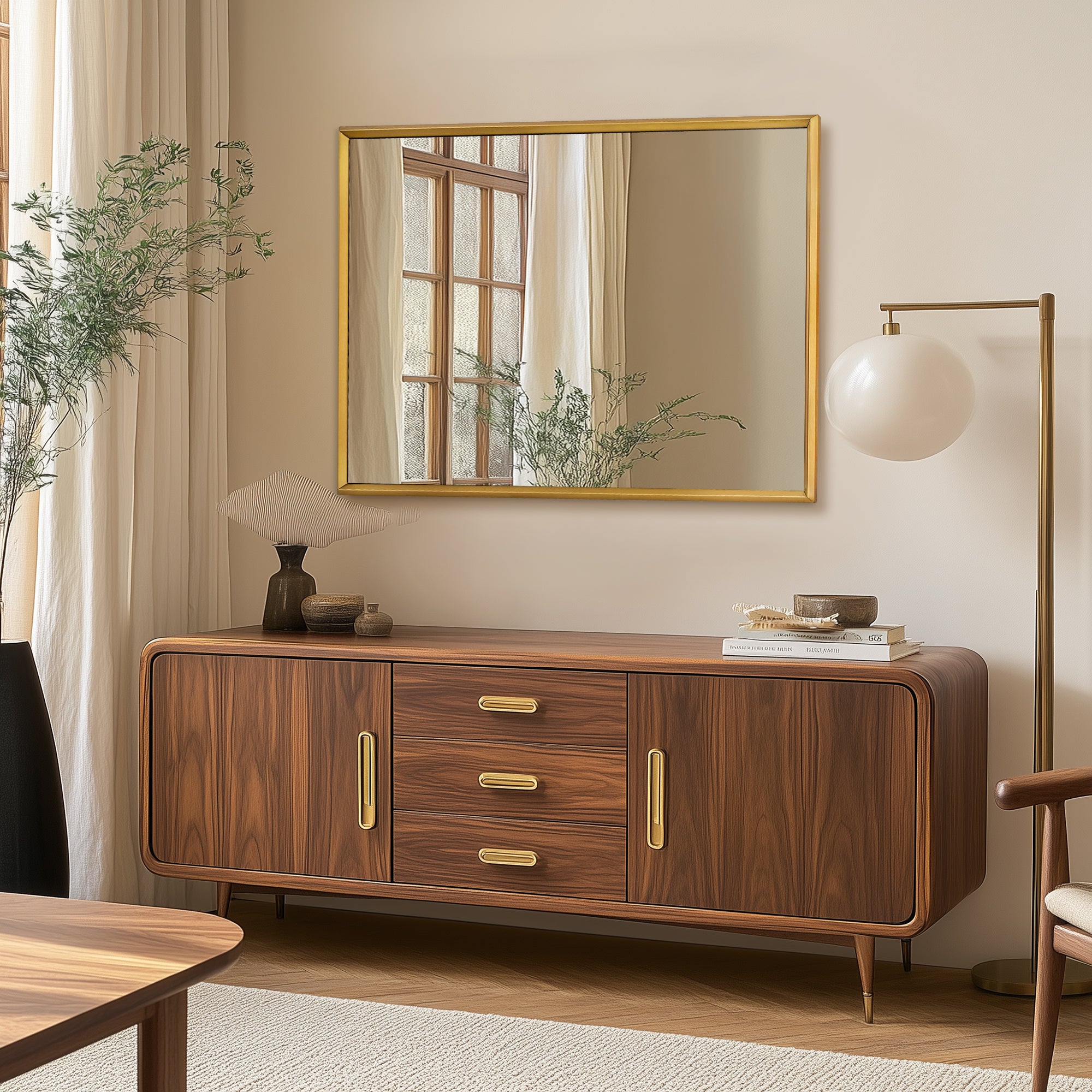 Contemporary Beveled Framed Rectangle Wall Mirror for Bathroom Vanity|Stainless Steel Frame