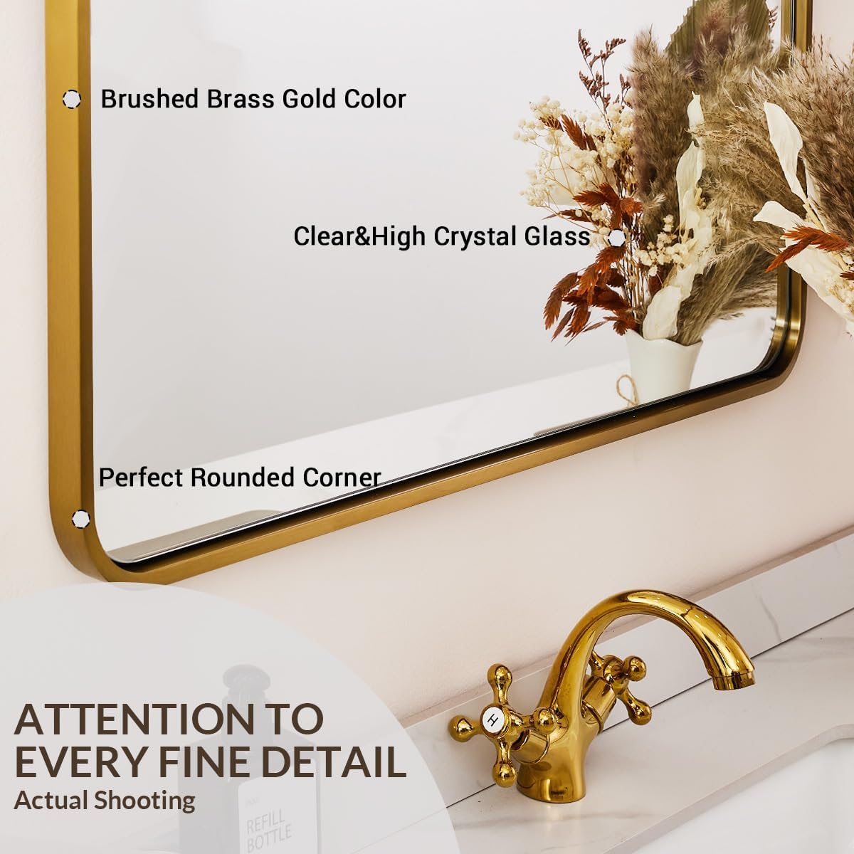 Contemporary Arched Bathroom Vanity Mirror Arch Wall Mirror |Stainless Steel Framed