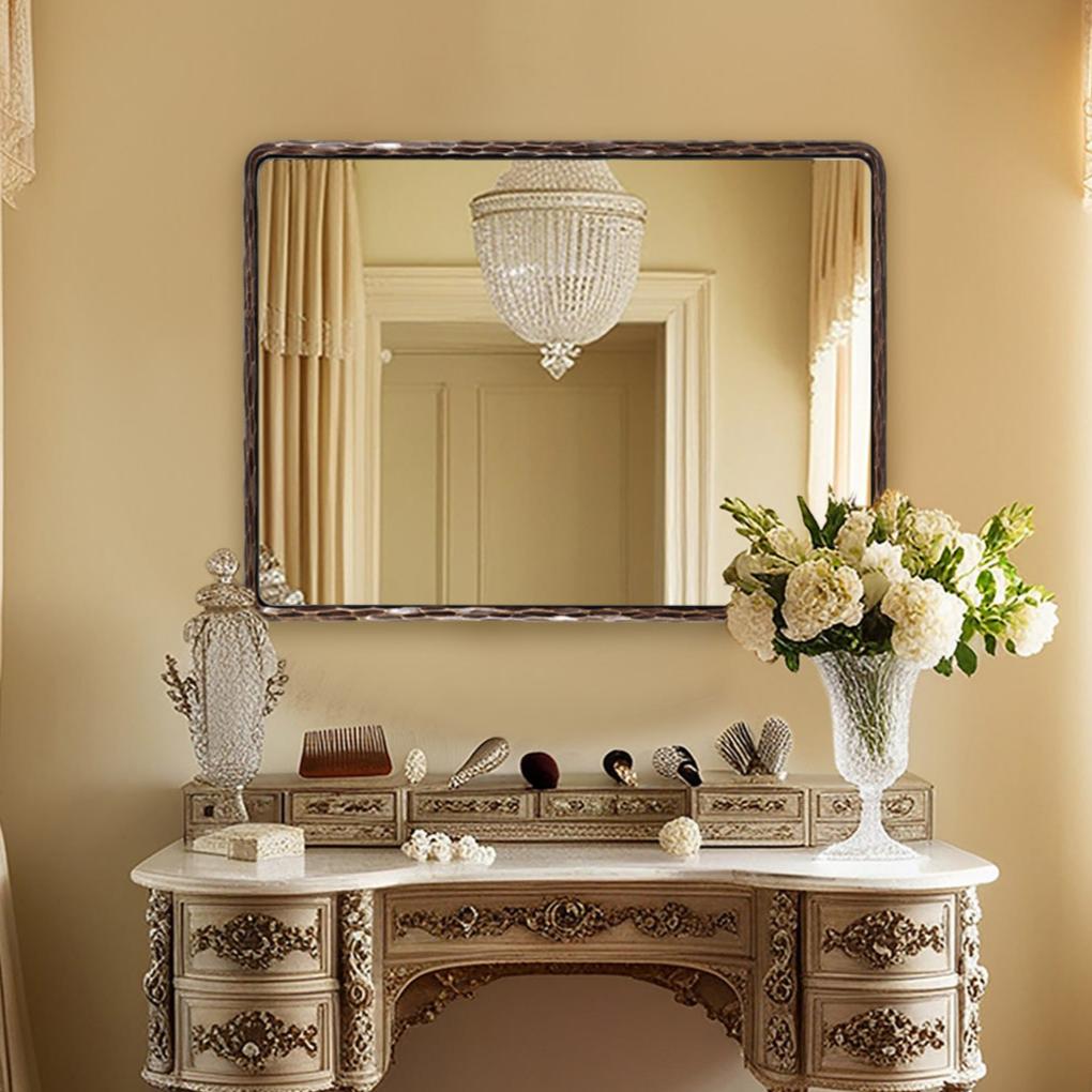 Open Box Like New: Antique Forged Iron Rectangle Wall Mirrors Wrought Iron Mirror