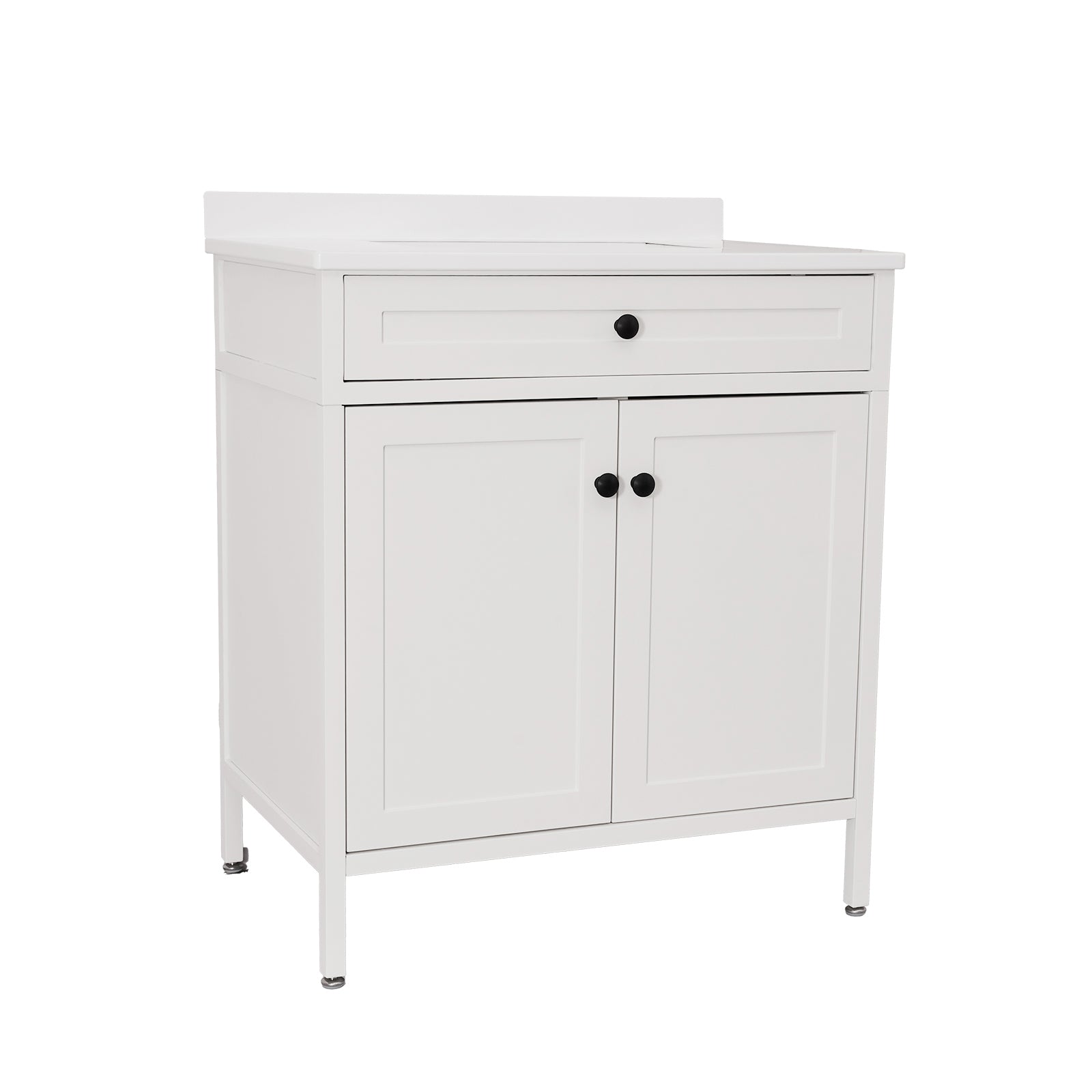 Modern Bathroom Vanity with Sink Combo, Bathroom Vanity Cabinet with 2 Doors and Shelf