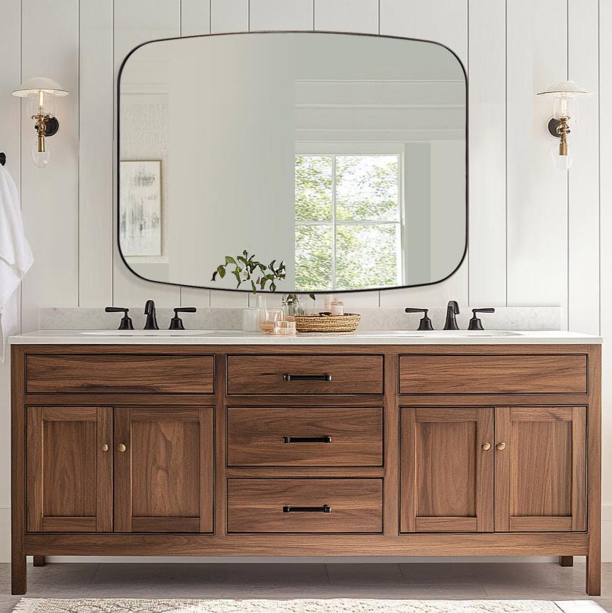 Open Box Like New:Modern Oval Oblong Bathroom Vanity Mirror