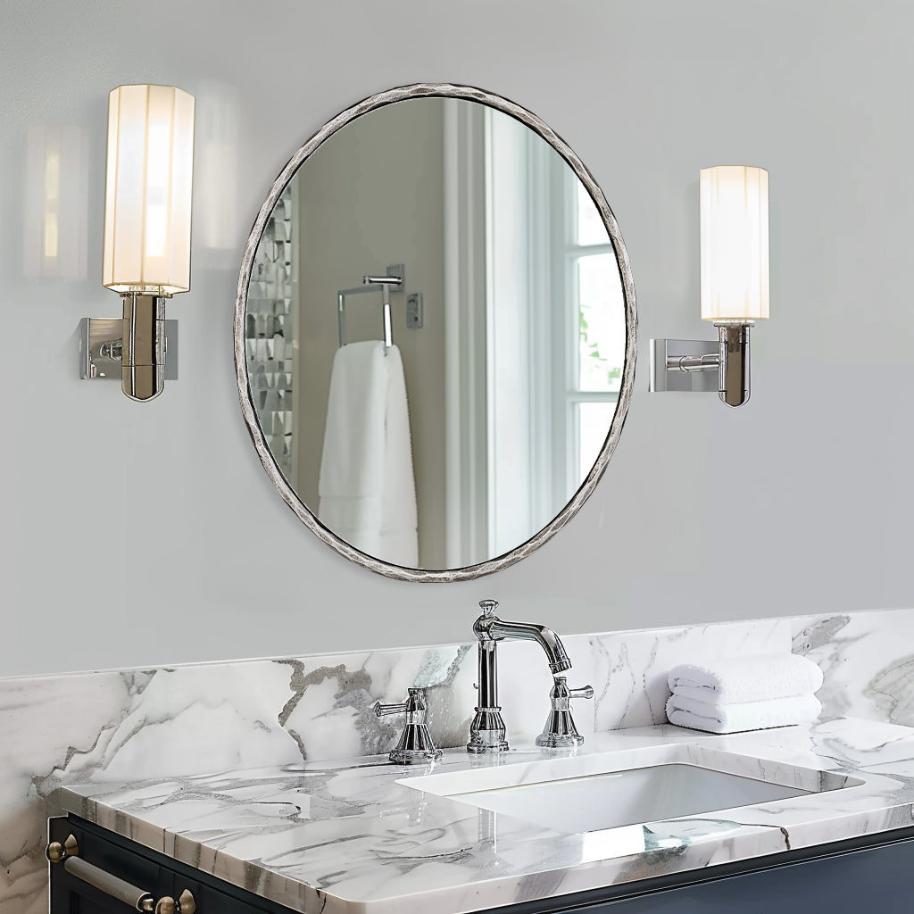 Antique Hand Hammer Forged Iron Mirror Circle Wrought Iron Mirror Round Wall Mirror