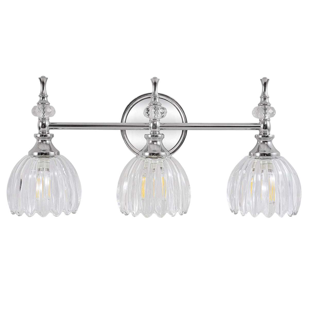 Contemporary Bathroom Vanity Light Fixtures with Tulip Glass Shade Sconces for Bath,Bedroom, Hallway