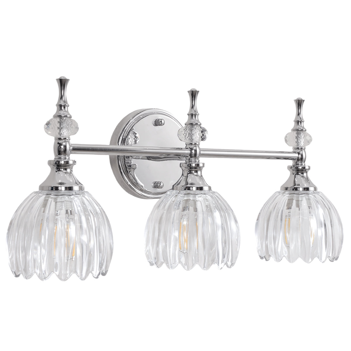 Contemporary Bathroom Vanity Light Fixtures with Tulip Glass Shade Sconces for Bath,Bedroom, Hallway