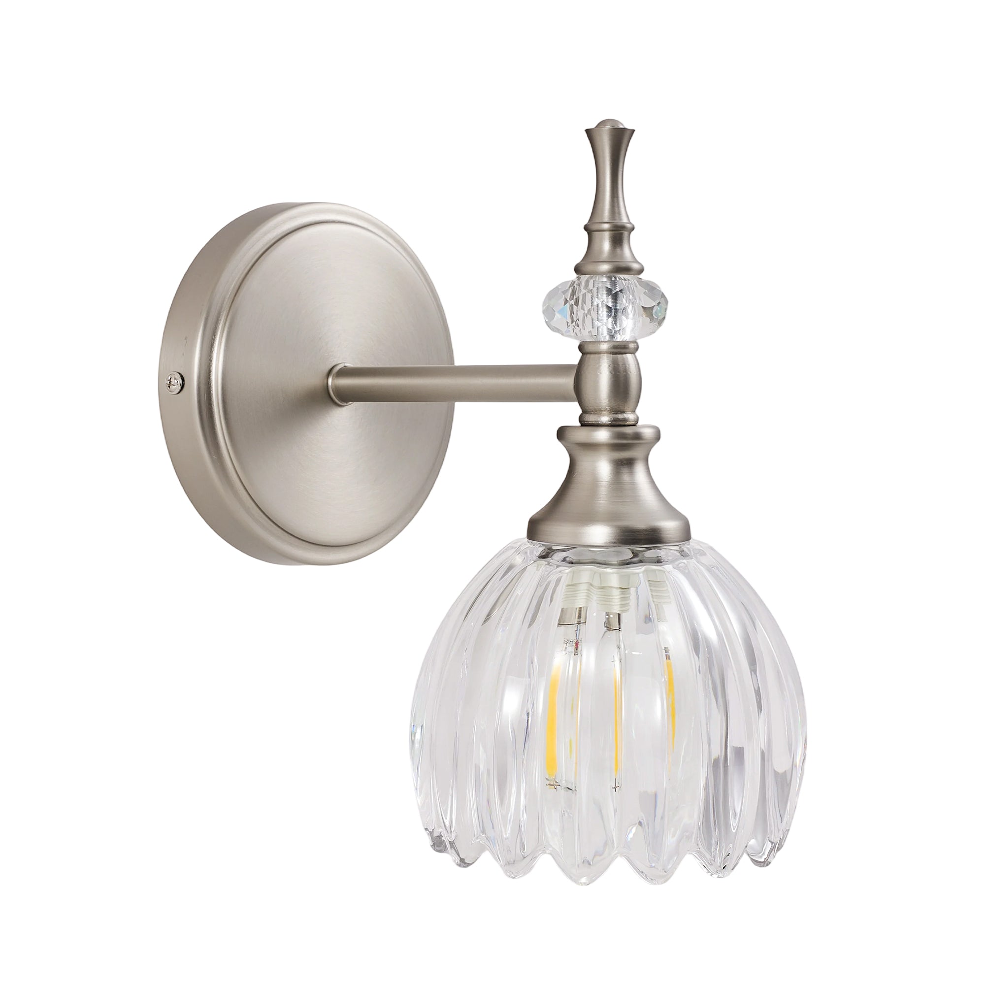 Contemporary Bathroom Vanity Light Fixtures with Tulip Glass Shade Sconces for Bath,Bedroom, Hallway