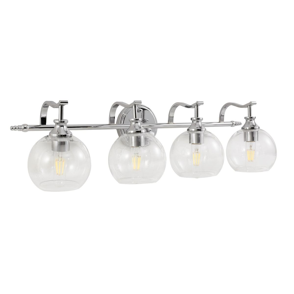 Modern Clear Globe Glass Shade Bathroom Vanity Light