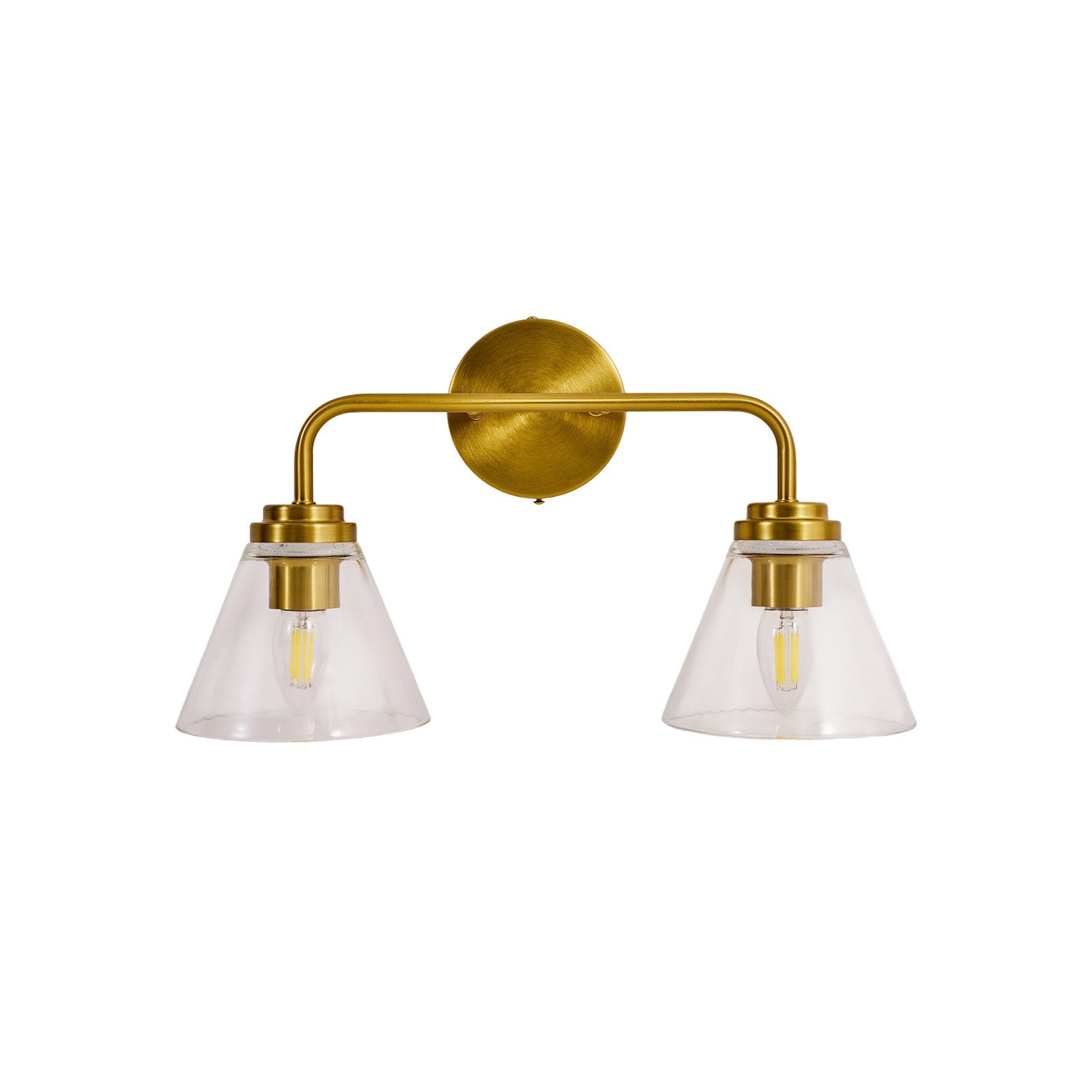 Modern Cone Clear Glass Shade Bathroom Wall Sconces