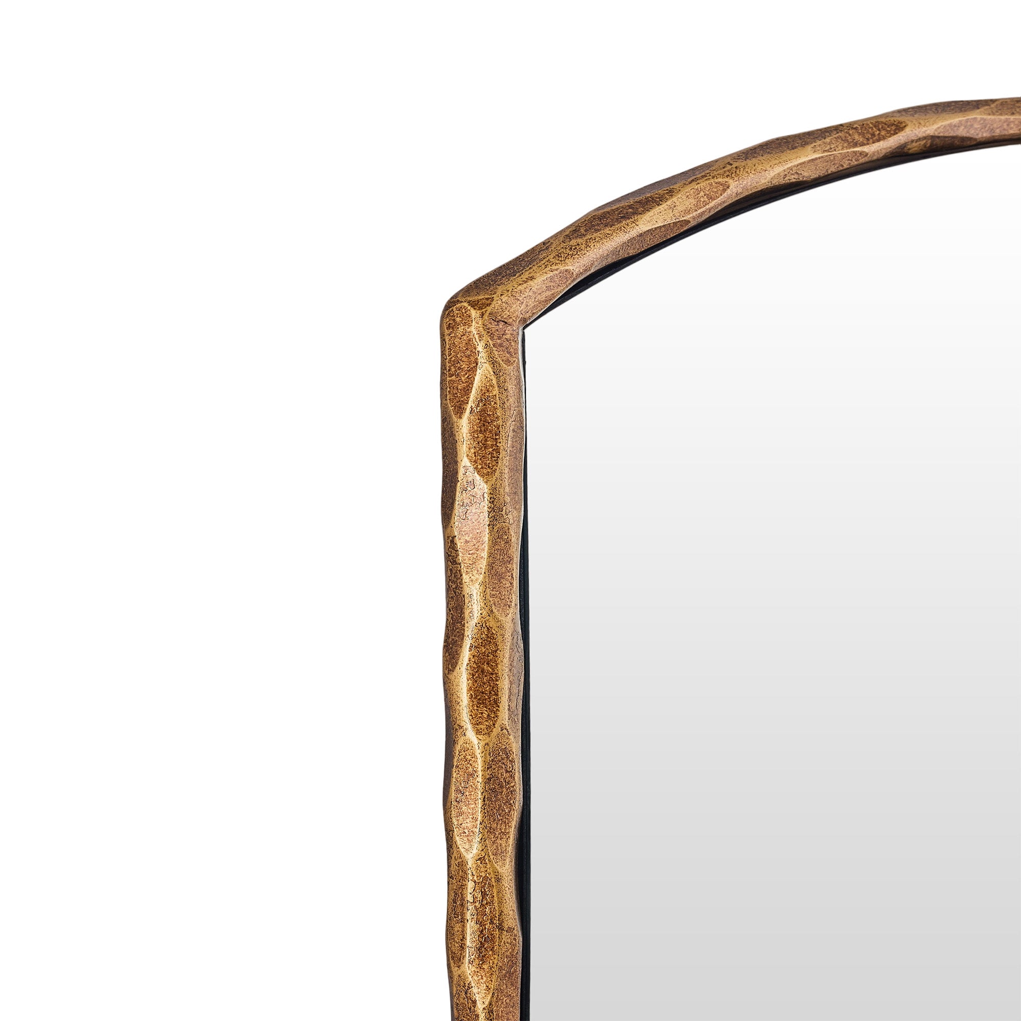 Vintage Hand-Forged Arched Mirror Hammered Wrought Iron Bathroom Mirror