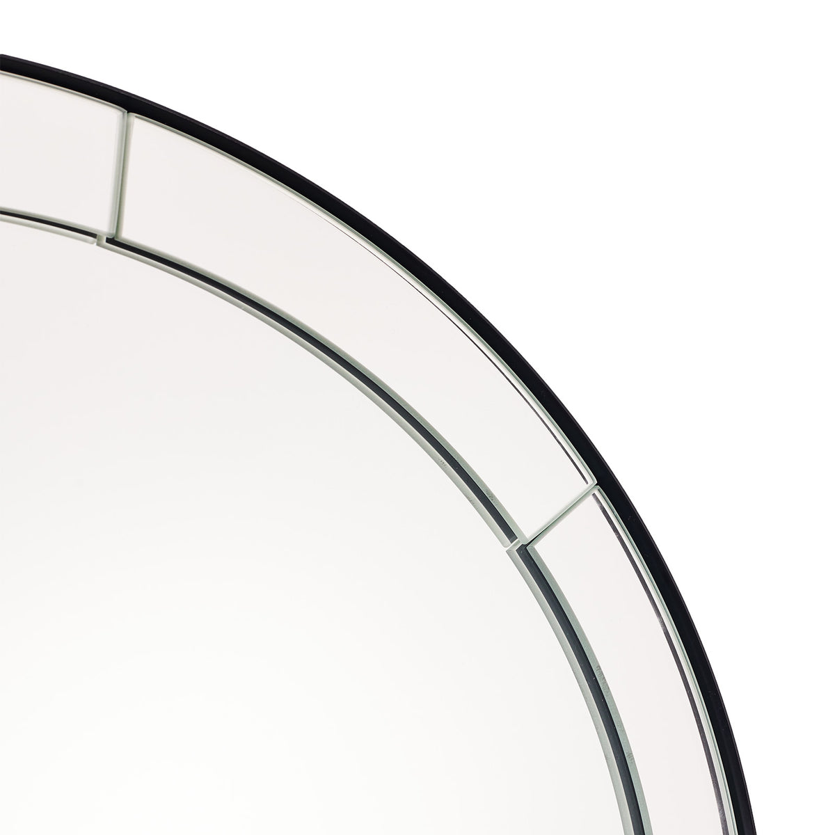 Glass Tile Edge Arched Mirror Bathroom Vanity Mirror | Stainless Steel Frame