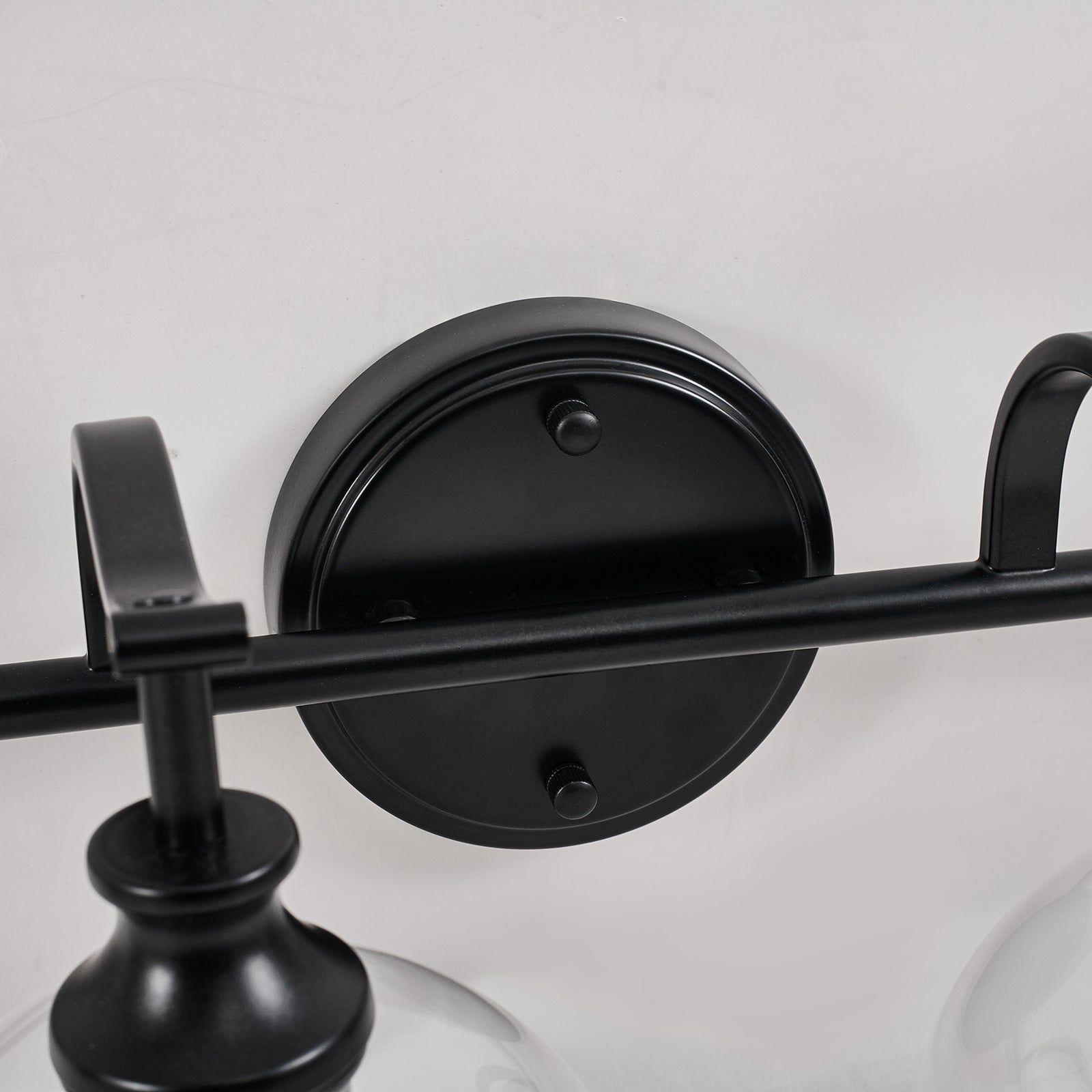 Modern Clear Globe Glass Shade Metal Crank Frame Bathroom Sconces