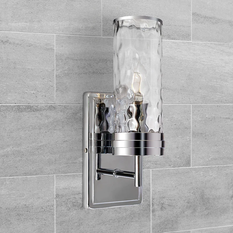 Tube Flow Hammer Glass Shade Bathroom Wall Sconces