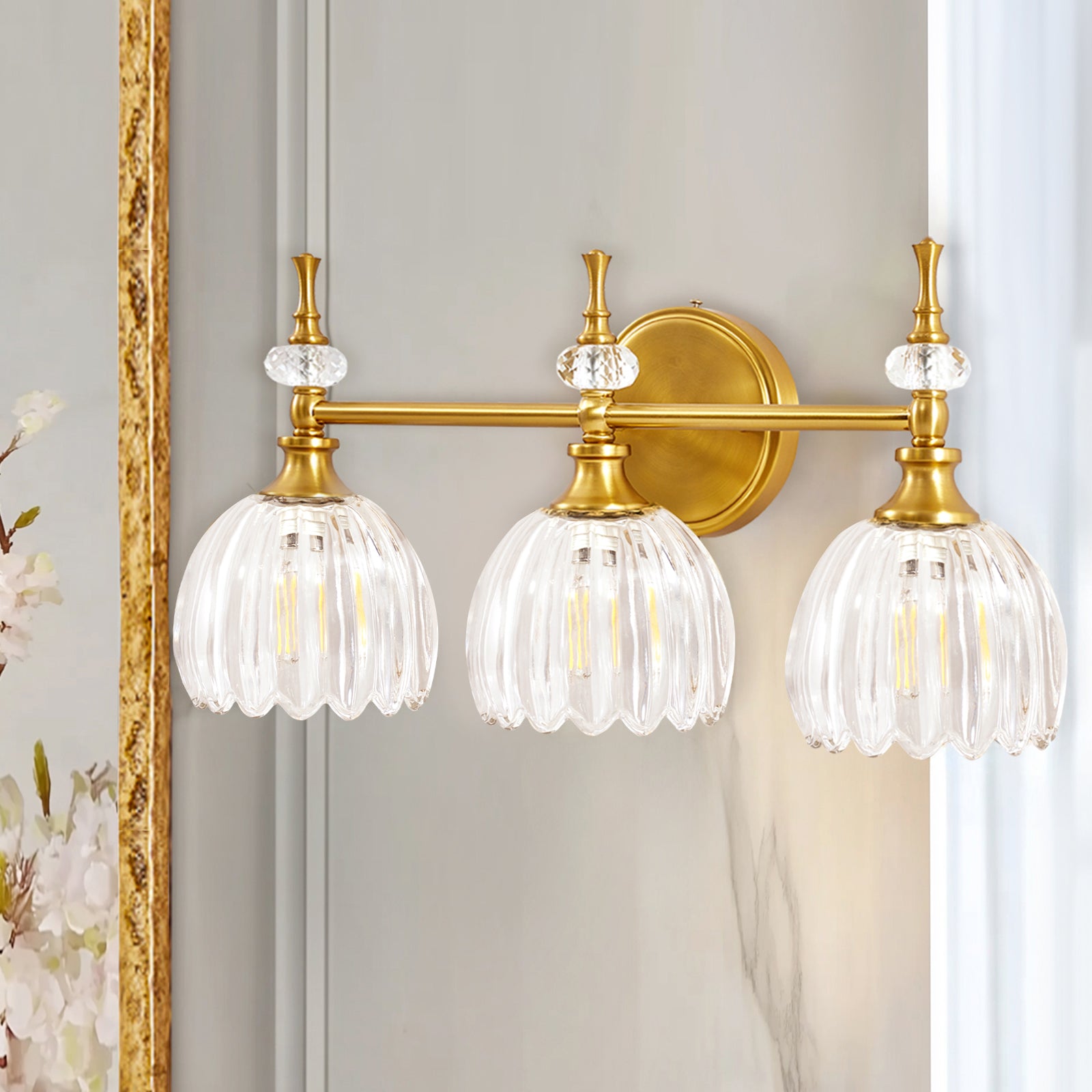 Tulip Glass Shade Bathroom Sconces Vanity Lights