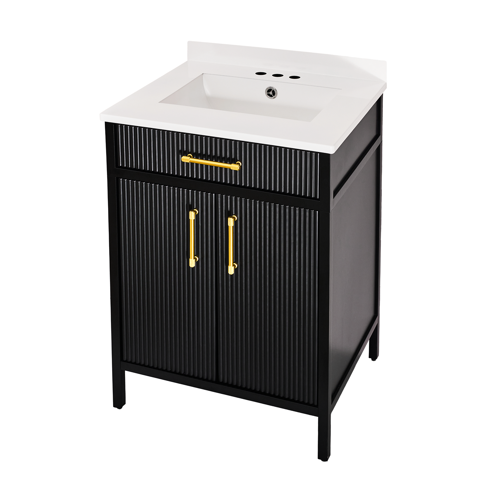 Modern Bathroom Vanities with Sink Combo Wave Bathroom Cabinet with Shelf and Drawer