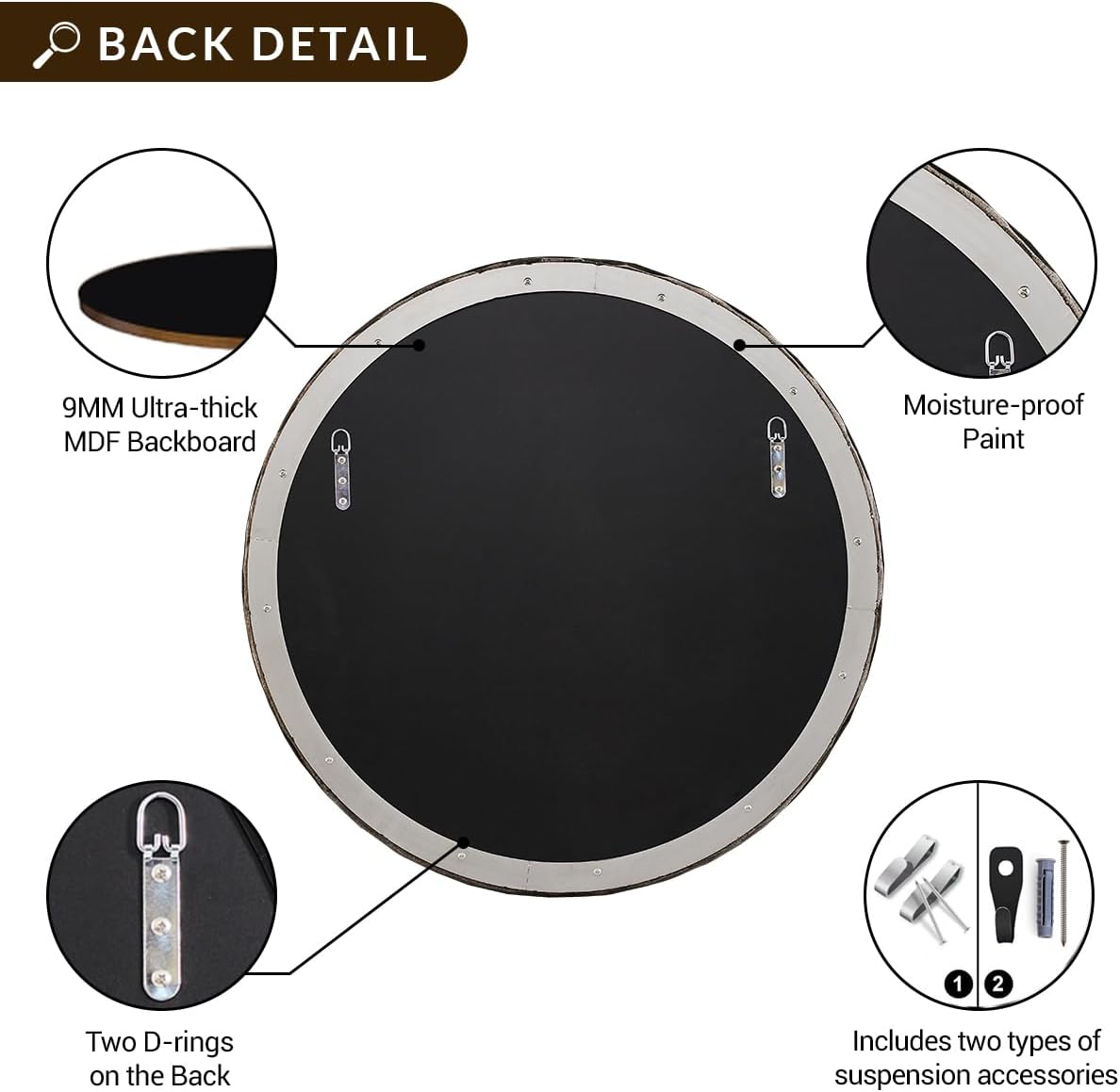 Antique Hand Hammer Forged Iron Mirror Circle Wrought Iron Mirror Round Wall Mirror