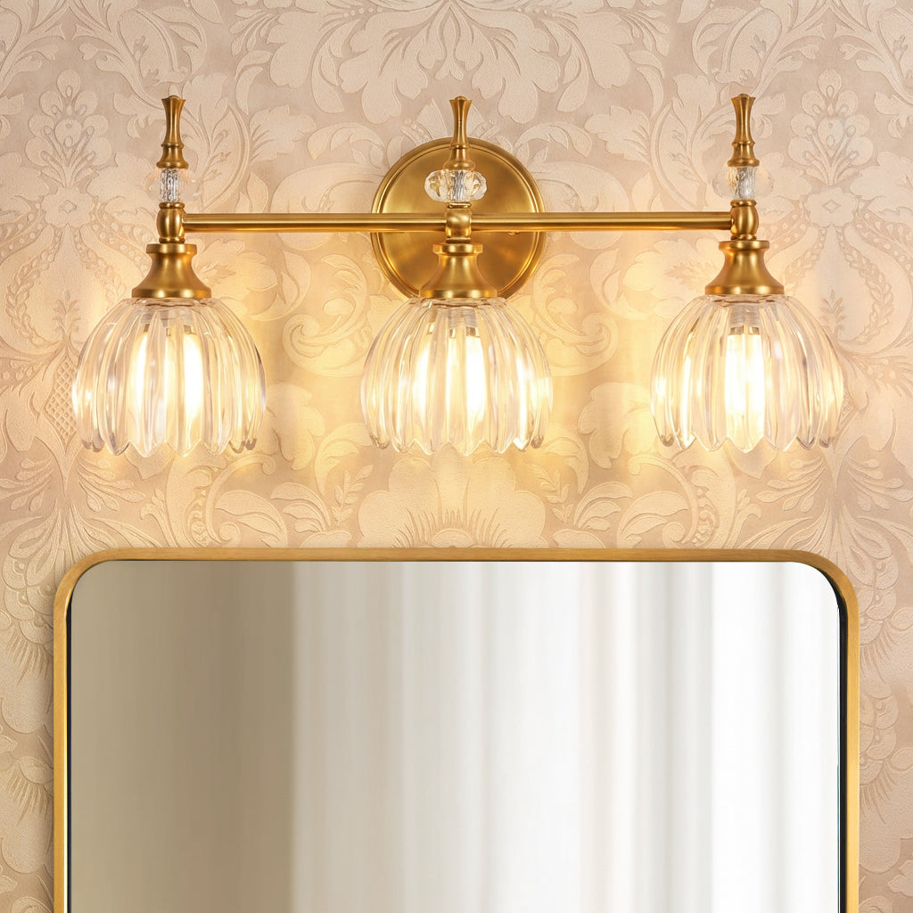 Contemporary Bathroom Vanity Light Fixtures with Tulip Glass Shade Sconces for Bath,Bedroom, Hallway