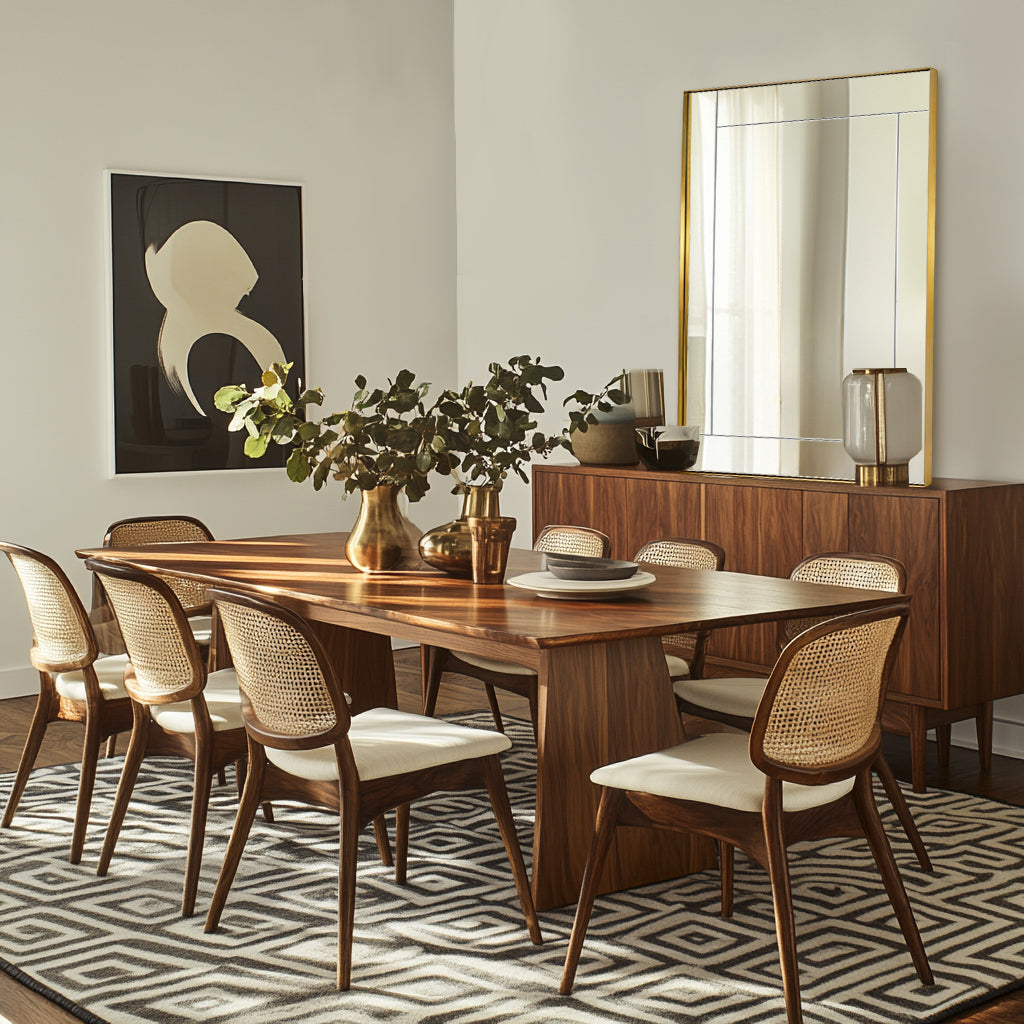 Contemporary Geometric Glass Tile Rectangular Bathroom Vanity Mirror | Stainless Steel Frame