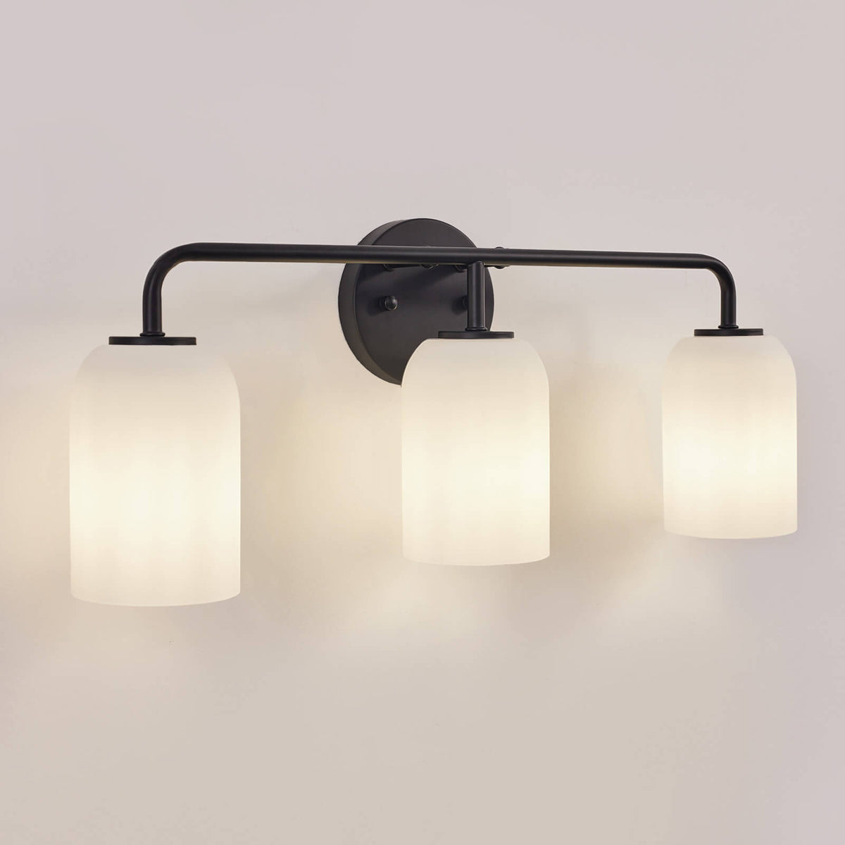 Modern Milk Glass Shade Vanity Light Wall Sconce